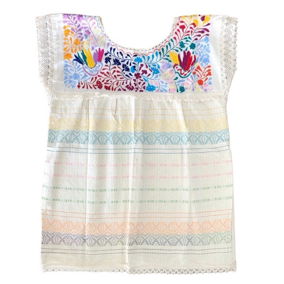 Oaxaca Paloma Cream | Multicolor Top - Picture 4 of 4
